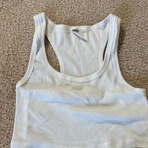 FP Movement by Free People Cream Ribbed Tank Top